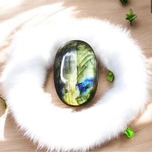 Rare & Unique Color Sheen Natural Labradorite Gemstone Cabochon 60.00 Carats